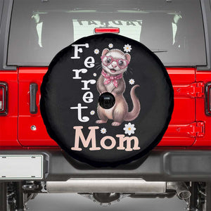 Ferret Mom Life Spare Tire Cover Funny Cute Polecat Ferret Lover TS12 Black Print Your Wear