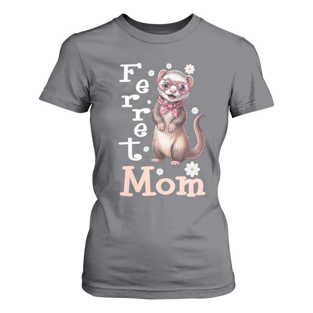 Ferret Mom Life T Shirt For Women Funny Cute Polecat Ferret Lover TS12 Charcoal Print Your Wear