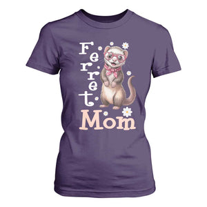 Ferret Mom Life T Shirt For Women Funny Cute Polecat Ferret Lover TS12 Purple Print Your Wear
