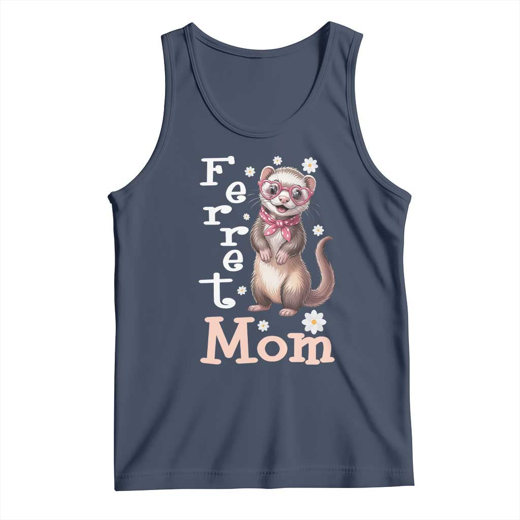 Ferret Mom Life Tank Top Funny Cute Polecat Ferret Lover TS12 Navy Print Your Wear