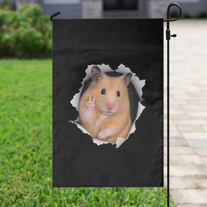 Funny Curious Hamster Peeking Through A Cracked Wall Meme Garden Flag TS12 Print Your Wear