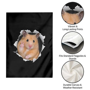 Funny Curious Hamster Peeking Through A Cracked Wall Meme Garden Flag TS12 Print Your Wear