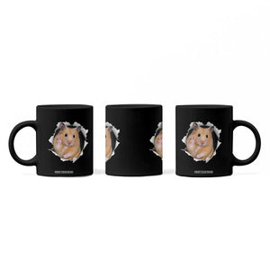 Funny Curious Hamster Peeking Through A Cracked Wall Meme Coffee Mug TS12 Print Your Wear