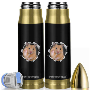 Funny Curious Hamster Peeking Through A Cracked Wall Meme Bullet Tumbler TS12 Black Print Your Wear