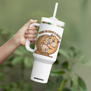Funny Hamster This Is How I Roll Tumbler With Handle Cute Rodent Wheel Meme TS12 Print Your Wear