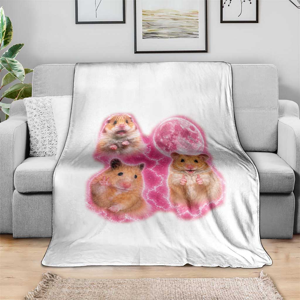 Three Hamsters Retro Graphic Throw Blanket Small Pet Lover Gift Idea TS12 Print Your Wear