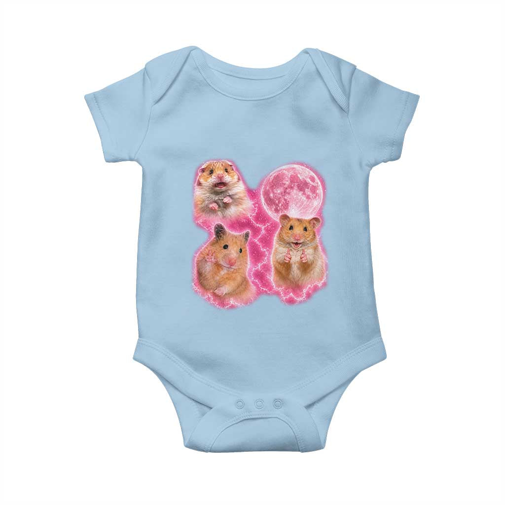 Three Hamsters Retro Graphic Baby Onesie Small Pet Lover Gift Idea TS12 Light Blue Print Your Wear