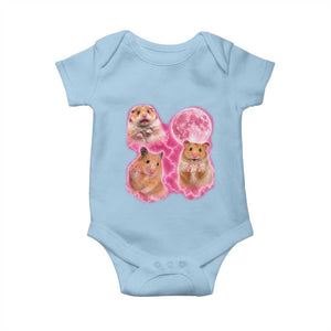 Three Hamsters Retro Graphic Baby Onesie Small Pet Lover Gift Idea TS12 Light Blue Print Your Wear