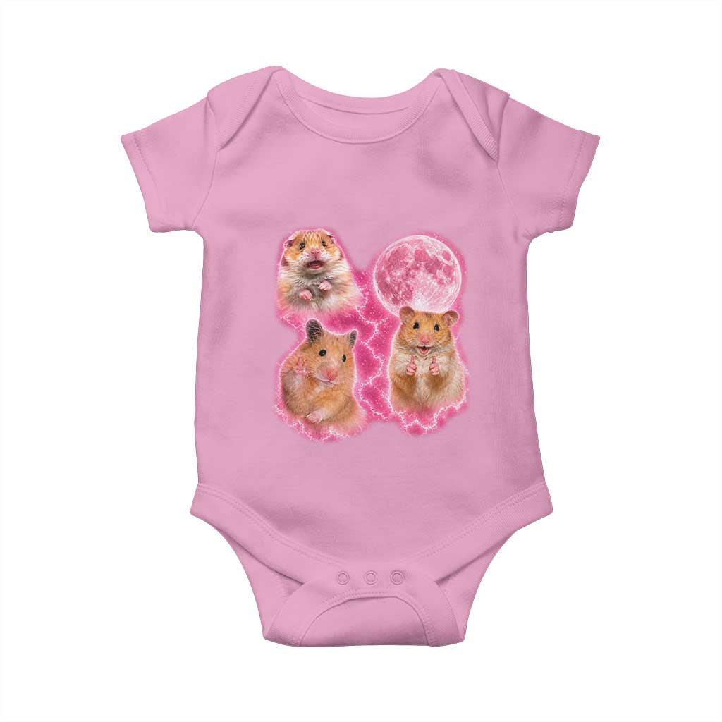 Three Hamsters Retro Graphic Baby Onesie Small Pet Lover Gift Idea TS12 Light Pink Print Your Wear