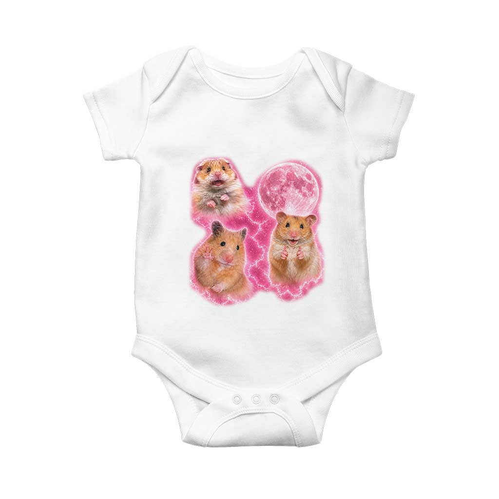Three Hamsters Retro Graphic Baby Onesie Small Pet Lover Gift Idea TS12 White Print Your Wear