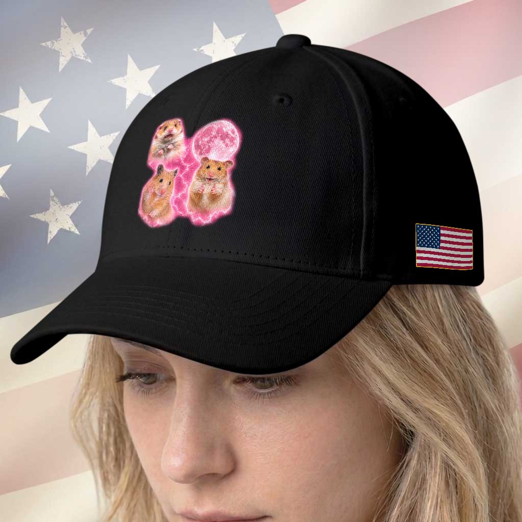 Three Hamsters Retro Graphic Baseball Cap Small Pet Lover Gift Idea TS12 Print Your Wear
