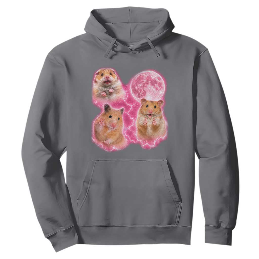 Three Hamsters Retro Graphic Hoodie Small Pet Lover Gift Idea TS12 Charcoal Print Your Wear
