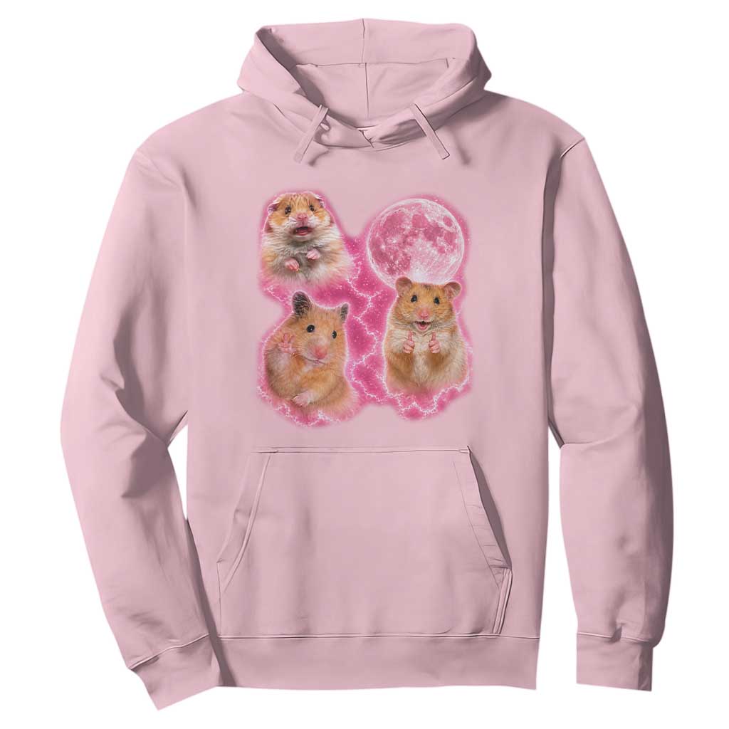Three Hamsters Retro Graphic Hoodie Small Pet Lover Gift Idea TS12 Light Pink Print Your Wear