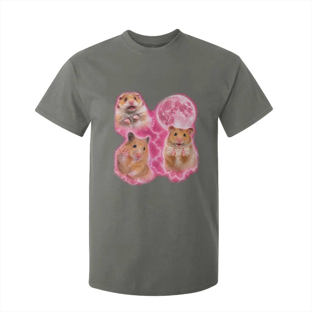 Three Hamsters Retro Graphic T Shirt For Kid Small Pet Lover Gift Idea TS12 Military Green Print Your Wear