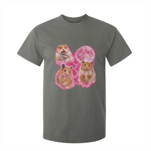 Three Hamsters Retro Graphic T Shirt For Kid Small Pet Lover Gift Idea TS12 Military Green Print Your Wear