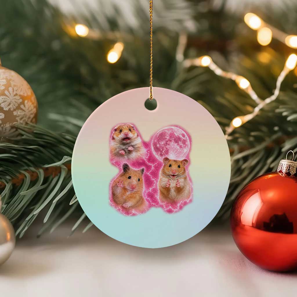 Three Hamsters Retro Graphic Ceramic Ornament Small Pet Lover Gift Idea TS12 1pc Pastel Print Your Wear