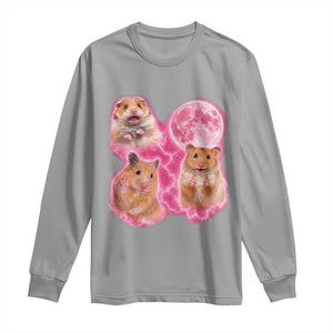 Three Hamsters Retro Graphic Long Sleeve Shirt Small Pet Lover Gift Idea TS12 Sport Gray Print Your Wear