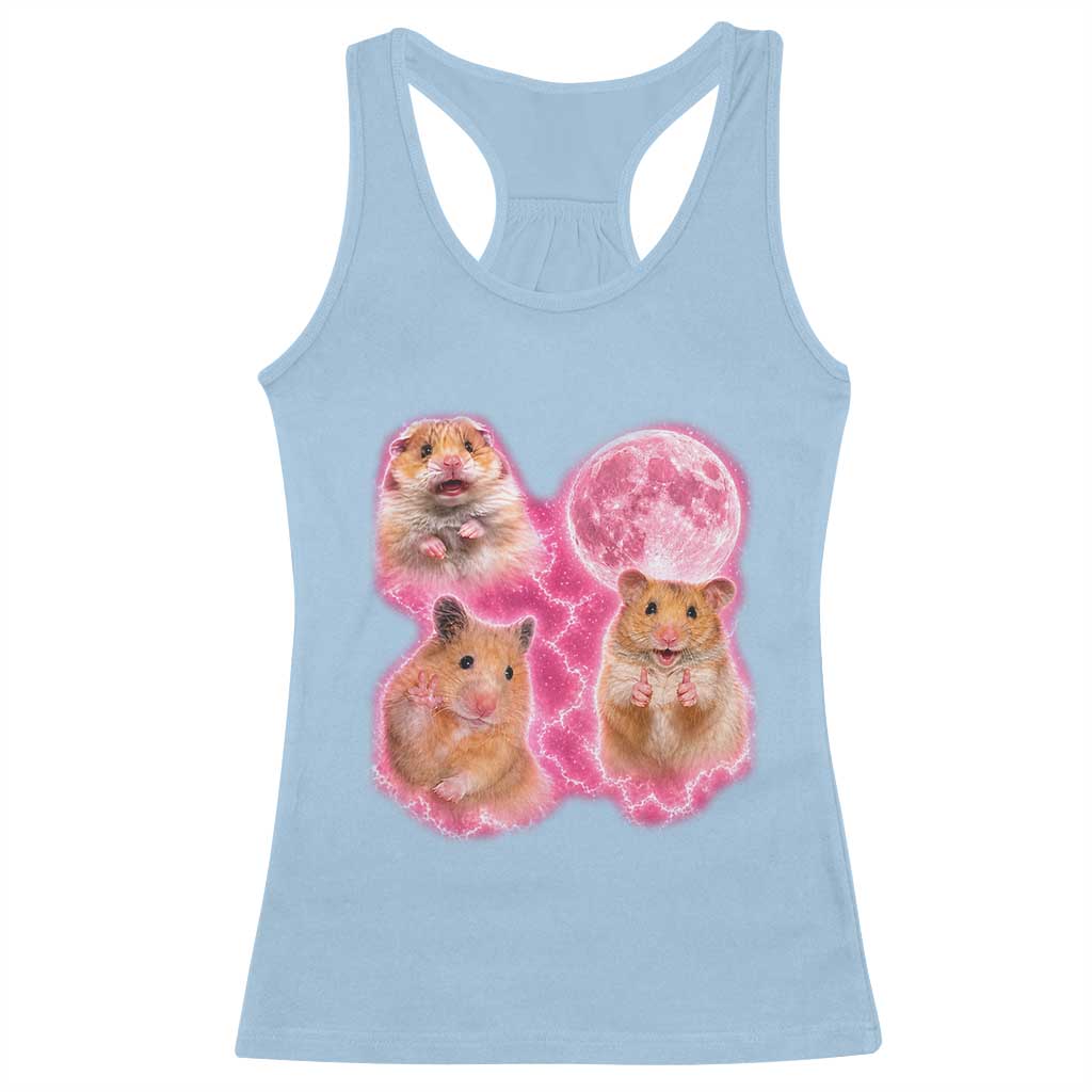 Three Hamsters Retro Graphic Racerback Tank Top Small Pet Lover Gift Idea TS12 Light Blue Print Your Wear