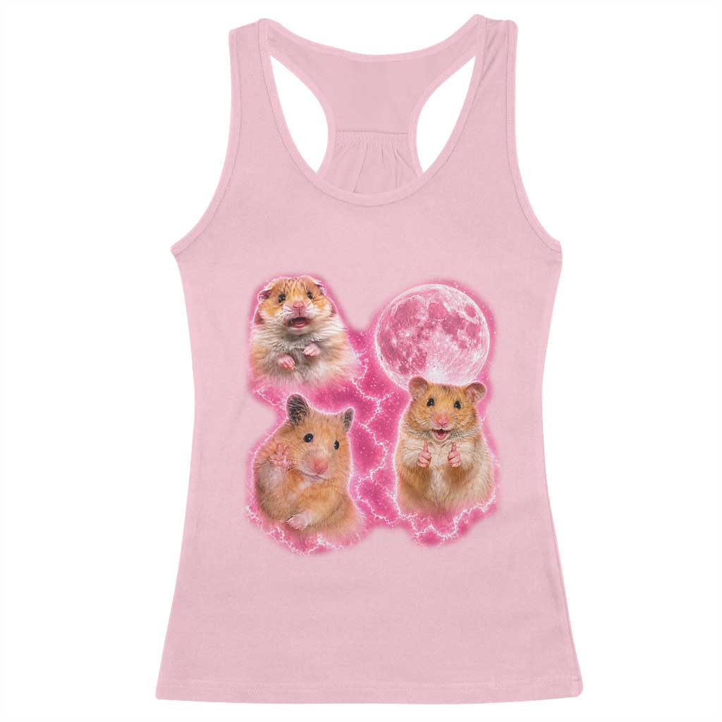 Three Hamsters Retro Graphic Racerback Tank Top Small Pet Lover Gift Idea TS12 Light Pink Print Your Wear