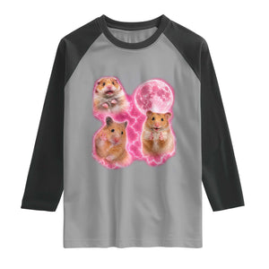 Three Hamsters Retro Graphic Raglan Shirt Small Pet Lover Gift Idea TS12 Sport Gray Black Print Your Wear
