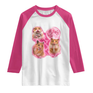 Three Hamsters Retro Graphic Raglan Shirt Small Pet Lover Gift Idea TS12 White Heliconia Print Your Wear
