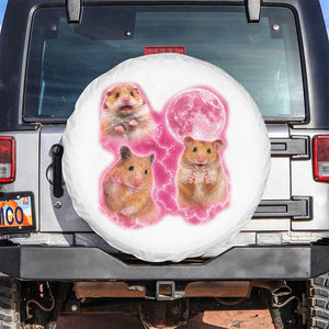Three Hamsters Retro Graphic Spare Tire Cover Small Pet Lover Gift Idea TS12 No hole White Print Your Wear
