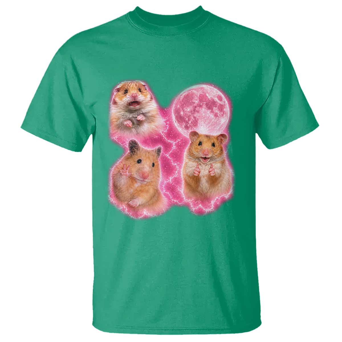 Three Hamsters Retro Graphic T Shirt Small Pet Lover Gift Idea TS12 Irish Green Print Your Wear