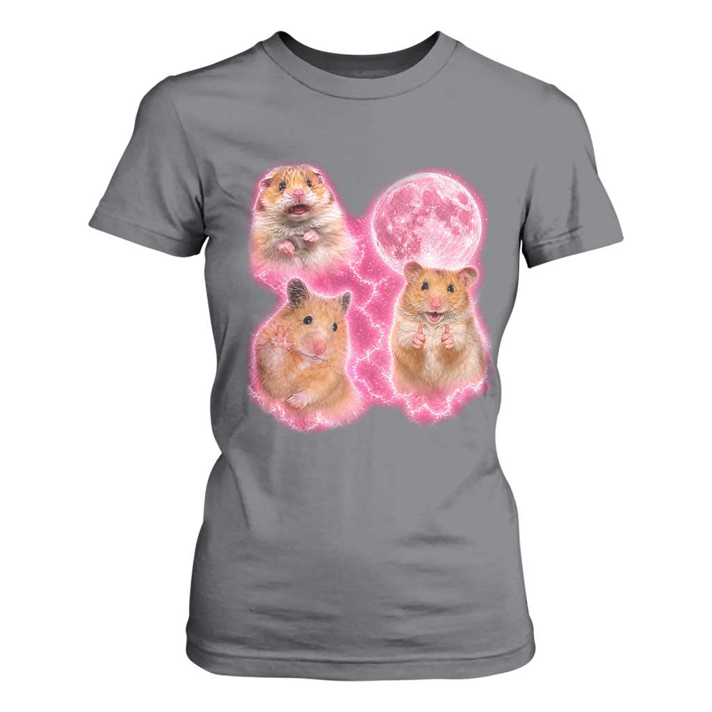 Three Hamsters Retro Graphic T Shirt For Women Small Pet Lover Gift Idea TS12 Charcoal Print Your Wear