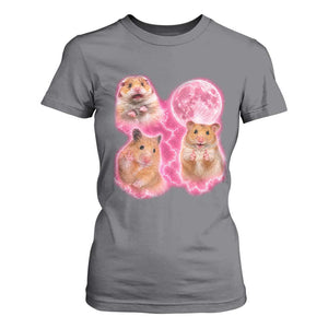 Three Hamsters Retro Graphic T Shirt For Women Small Pet Lover Gift Idea TS12 Charcoal Print Your Wear