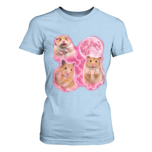 Three Hamsters Retro Graphic T Shirt For Women Small Pet Lover Gift Idea TS12 Light Blue Print Your Wear