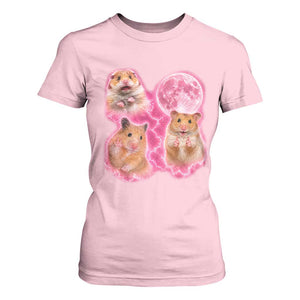 Three Hamsters Retro Graphic T Shirt For Women Small Pet Lover Gift Idea TS12 Light Pink Print Your Wear