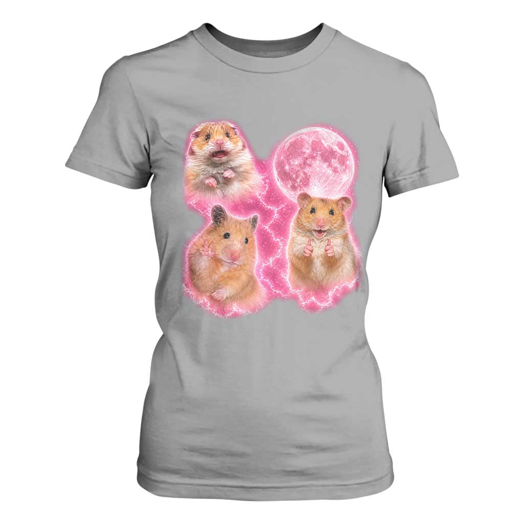 Three Hamsters Retro Graphic T Shirt For Women Small Pet Lover Gift Idea TS12 Sport Gray Print Your Wear