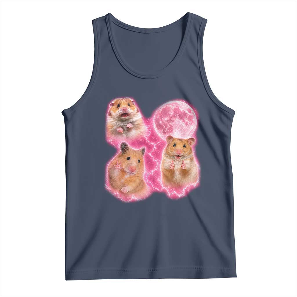 Three Hamsters Retro Graphic Tank Top Small Pet Lover Gift Idea TS12 Navy Print Your Wear