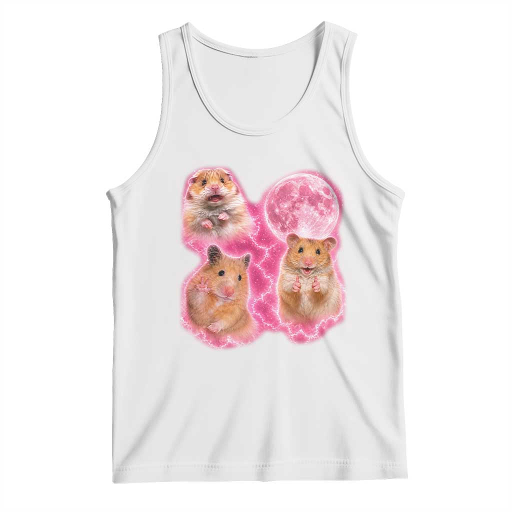 Three Hamsters Retro Graphic Tank Top Small Pet Lover Gift Idea TS12 White Print Your Wear