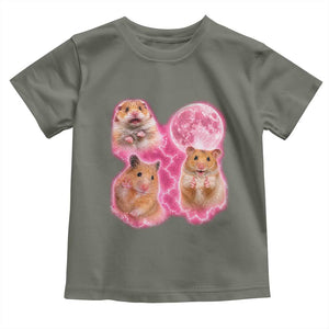 Three Hamsters Retro Graphic Toddler T Shirt Small Pet Lover Gift Idea TS12 Military Green Print Your Wear