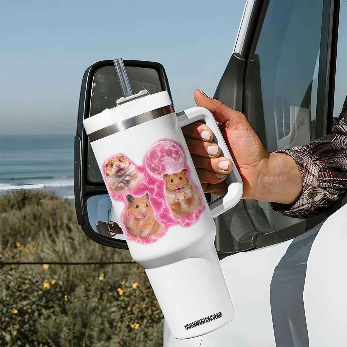 Three Hamsters Retro Graphic Tumbler With Handle Small Pet Lover Gift Idea TS12 Print Your Wear
