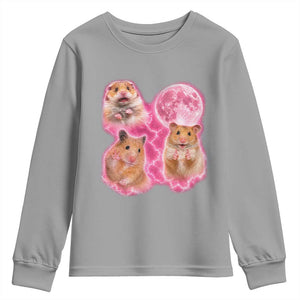 Three Hamsters Retro Graphic Youth Sweatshirt Small Pet Lover Gift Idea TS12 Sport Gray Print Your Wear