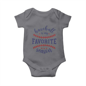 Baseball Is My Favorite Season Baby Onesie Sports Fan Gift TS12 Charcoal Print Your Wear