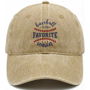 Baseball Is My Favorite Season Washed Cotton Baseball Cap Sports Fan Gift TS12 Print Your Wear