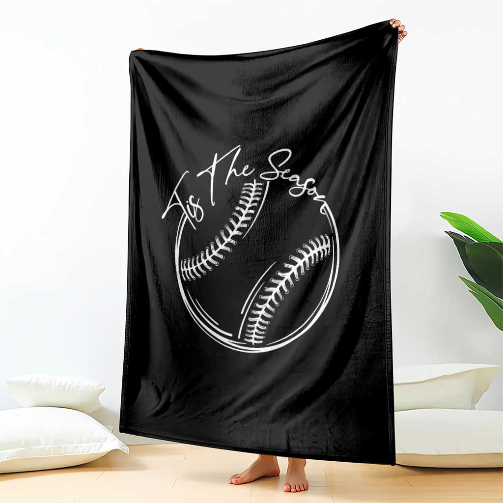 Aesthetic Tis The Season Baseball Graphic Throw Blanket Sports Fan Gift TS12 Print Your Wear