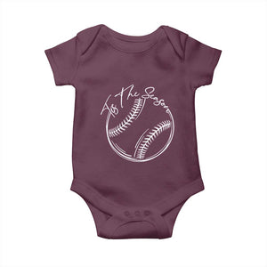 Aesthetic Tis The Season Baseball Graphic Baby Onesie Sports Fan Gift TS12 Maroon Print Your Wear