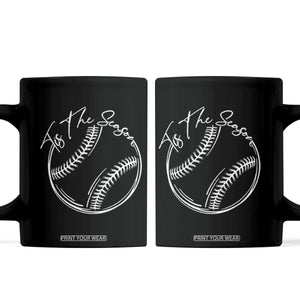 Aesthetic Tis The Season Baseball Graphic Coffee Mug Sports Fan Gift TS12 Black Print Your Wear