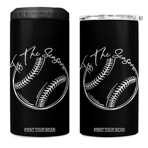 Aesthetic Tis The Season Baseball Graphic 4 in 1 Can Cooler Tumbler Sports Fan Gift TS12 One Size: 16 oz Black Print Your Wear
