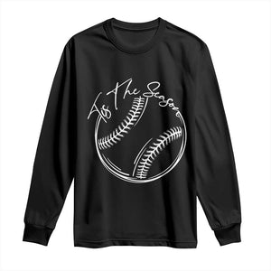 Aesthetic Tis The Season Baseball Graphic Long Sleeve Shirt Sports Fan Gift TS12 Black Print Your Wear