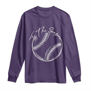 Aesthetic Tis The Season Baseball Graphic Long Sleeve Shirt Sports Fan Gift TS12 Purple Print Your Wear