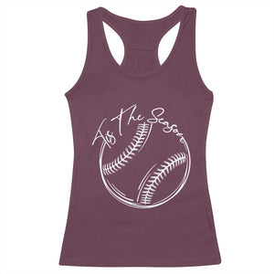 Aesthetic Tis The Season Baseball Graphic Racerback Tank Top Sports Fan Gift TS12 Maroon Print Your Wear