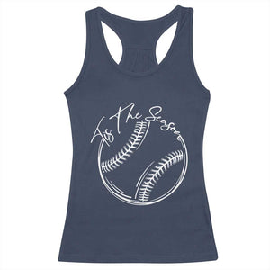 Aesthetic Tis The Season Baseball Graphic Racerback Tank Top Sports Fan Gift TS12 Navy Print Your Wear