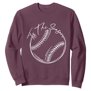 Aesthetic Tis The Season Baseball Graphic Sweatshirt Sports Fan Gift TS12 Maroon Print Your Wear