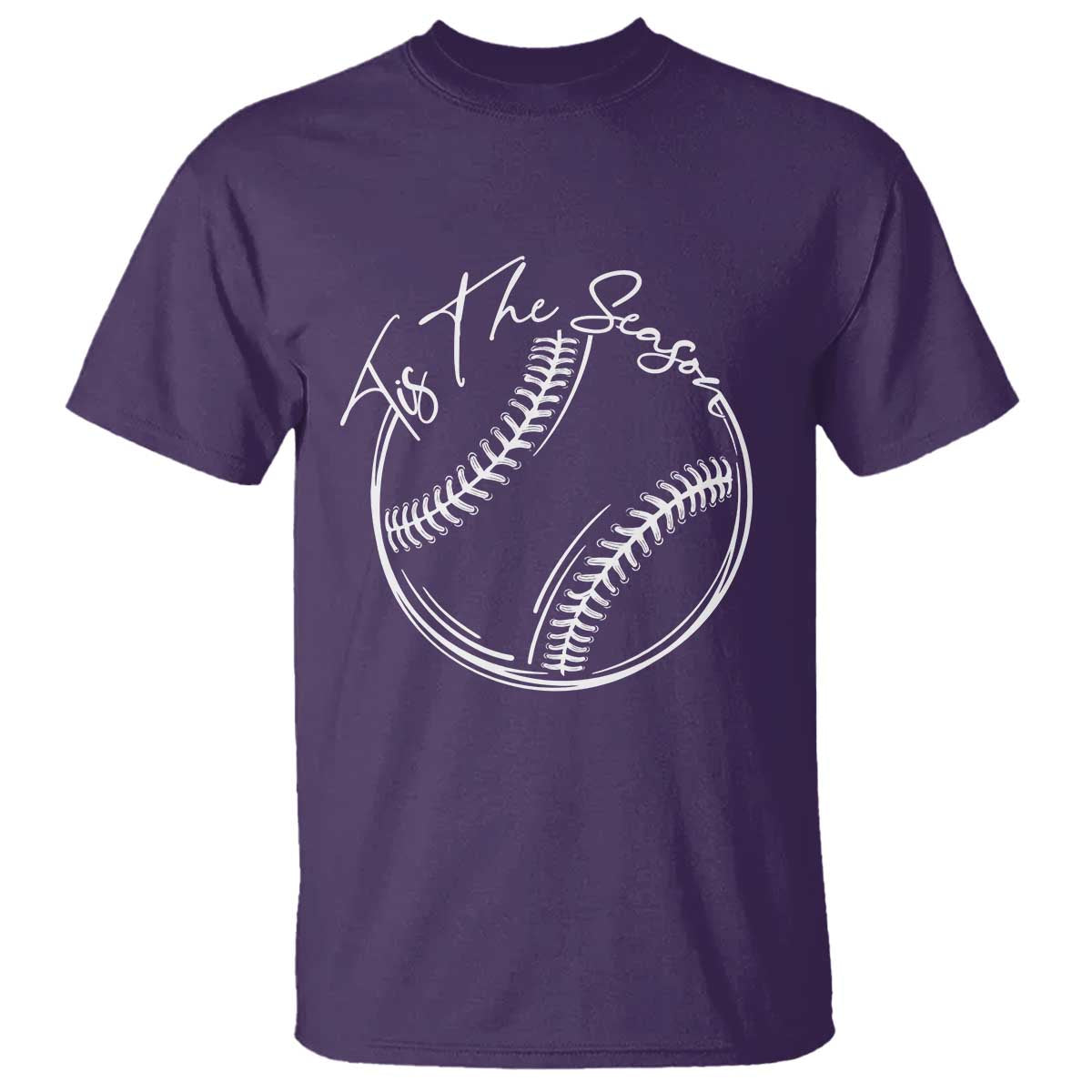 Aesthetic Tis The Season Baseball Graphic T Shirt Sports Fan Gift TS12 Purple Print Your Wear
