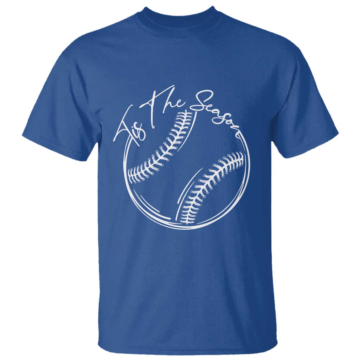 Aesthetic Tis The Season Baseball Graphic T Shirt Sports Fan Gift TS12 Royal Blue Print Your Wear